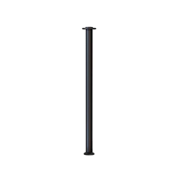 Montour Line Stanchion Post and Rope Fixed Base Black Post Flat Top SP400F-FL-BK - main
